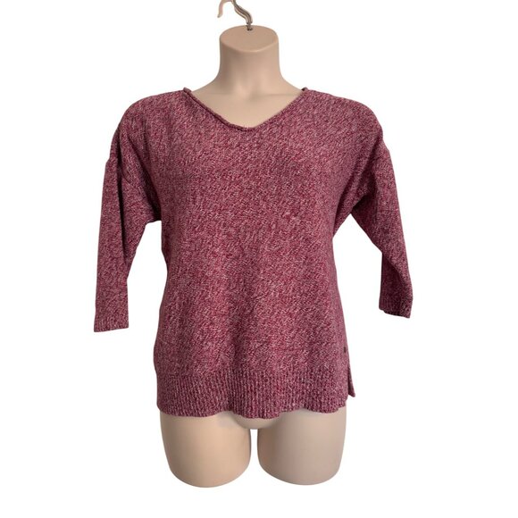 Eddie Bauer Cotton 3/4 Sleeve Size 2XKnit Sweater Pink Scoop Neck - Picture 1 of 9